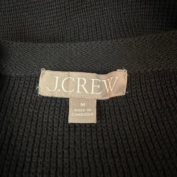 J. Crew Emilie Sweater Lady Jacket Gold Button Pocket Cropped Cardigan Black - Picture 9 of 11